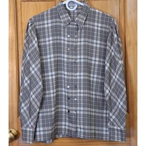 Jaeger Shirt Women's Medium Vintage Plaid Classic Regency Made in Great Britain